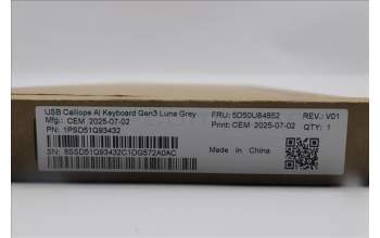 Lenovo 5D50U84852 Keyboard External, USB, UK English, Luna Grey