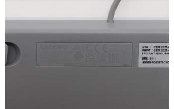 Lenovo 5D50U84900 Keyboard External, USB, UK English, Cloud Grey