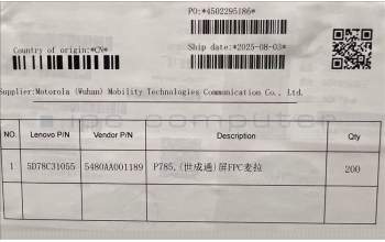 Lenovo 5D78C31055 TB361FU LCM FPC Mylar&*5480AA001189 CS