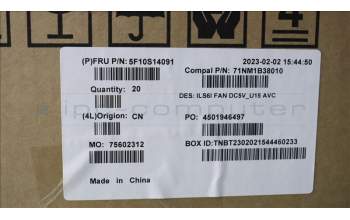 Lenovo 5F10S14091 FAN FAN C 82XF U15 AVC