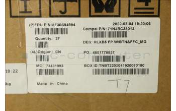 Lenovo 5F30S94994 FINGER_PRT FP BD C 21DL w/BTN&FFC MG