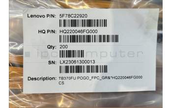 Lenovo 5F78C22920 TB370FU POGO_FPC_GR&*HQ220046FG000 CS