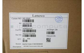 Lenovo 5H40S20316 HEATSINK Thermal module H 82L5_UMA FCN