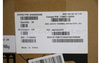 Lenovo 5H40S20396 HEATSINK Thermal module C 82K1 P0P1_RO