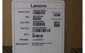 Lenovo 5H40S20584 Thermal module H 21CX DIS_PEAK