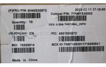 Lenovo 5H40S20872 HEATSINK Heatsink C 82XG KIPO