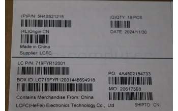 Lenovo 5H40S21215 Heatsink L 83K2 UMA WEIHONG