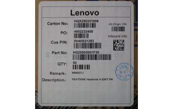Lenovo 5H40S21293 Heatsink H 83KT PK