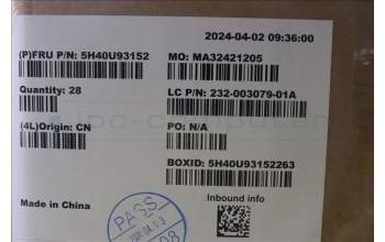 Lenovo 5H40U93152 Intel 15W Fanless TM,CM