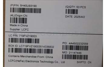 Lenovo 5H40U93190 FRU T5 PCH HSK,WEIHONG