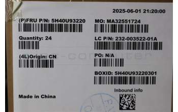 Lenovo 5H40U93220 FRU Thermal Module UMA HS