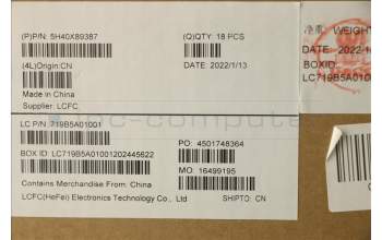 Lenovo 5H40X89387 HEATSINK FAN+Heatsink N19E Sunon