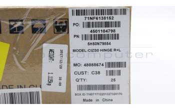 Lenovo 5H50N79854 HINGE Hinge C 80XC R+L