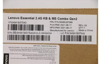 Lenovo 5KM0U87599 Keyboard_Mouse,2.4G,Hebrew,Black,Non_Backlight