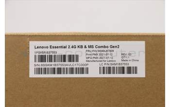 Lenovo 5KM0U87609 Keyboard_Mouse, 2.4G, Portuguese, Black, Non Backlight