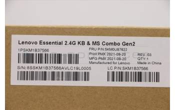 Lenovo 5KM0U87622 Keyboard_Mouse, 2.4G, Slovenian, Black