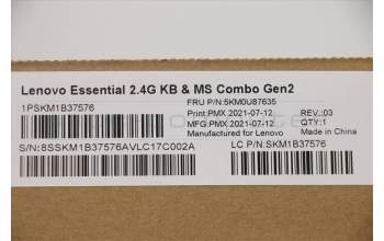 Lenovo 5KM0U87635 Keyboard_Mouse,Wireless,USA English,Black,Non_Backlight