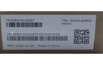 Lenovo 5KM0U87800 Keyboard_Mouse,2.4G,Hebrew,Black