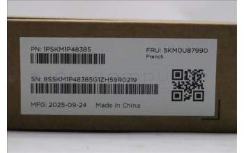 Lenovo 5KM0U87990 Keyboard_Mouse, 2.4G, French, Luna Grey, Black Wheel