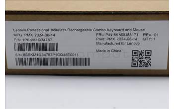 Lenovo 5KM0U88171 AI Keyboard_Mouse, Wireless, USA English, Storm Grey