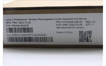 Lenovo 5KM0U88181 AI Keyboard_Mouse, Wireless, Hebrew, Storm Grey