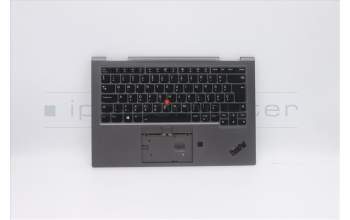 Lenovo 5M10V24853 C-Cover with keyboard, Hungarian, Iron Grey, WLAN, UK