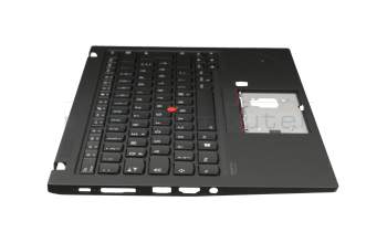 5M10W85887 original Lenovo keyboard incl. topcase DE (german) black/black with backlight and mouse-stick