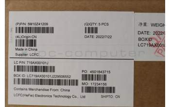 Lenovo 5M10Z41209 MECH_ASM CCov KBD POR UK(SNX)BK FPR