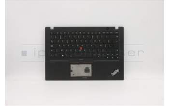 Lenovo 5M10Z41250 C-Cover with keyboard, Belgian, Black, Backlight, UK