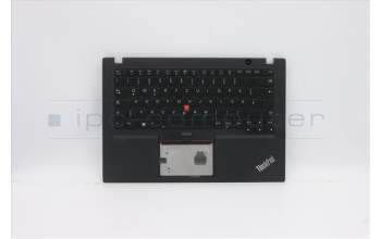 Lenovo 5M10Z54182 C-Cover with keyboard, German, Black, Backlight, UK