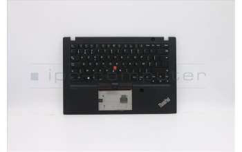 Lenovo 5M10Z54235 C-Cover with keyboard, Belgian, Black, Backlight, Fingerprint, UK