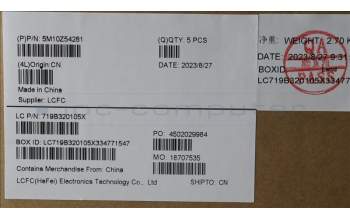 Lenovo 5M10Z54281 C-Cover with keyboard, Portuguese, Black, Backlight, Fingerprint, UK