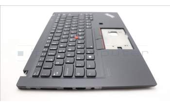 Lenovo 5M10Z54281 C-Cover with keyboard, Portuguese, Black, Backlight, Fingerprint, UK