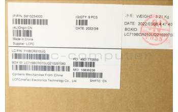 Lenovo 5M10Z54500 MECH_ASM KBD 058 FRA(Pri) Pat UK BK