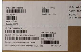 Lenovo 5M11A08715 MECH_ASM FCcover BLT KBD FRA UK(LTN)NF B