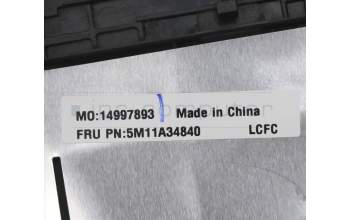 Lenovo 5M11A34840 C-Cover with keyboard, Switzerland, Black, Fingerprint, UK