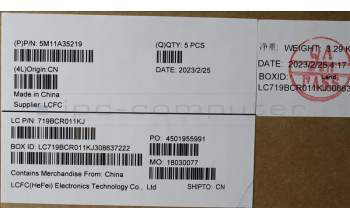 Lenovo 5M11A35219 MECH_ASM KBD KOR BL(Pri) Tex FPR US BK