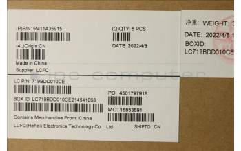 Lenovo 5M11A35915 C-Cover with keyboard, Nordic, Black, FingerPrint, UK