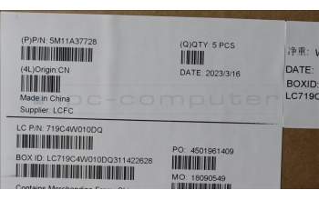 Lenovo 5M11A37728 MECH_ASM KBDW/C SWE/FIN BKLT(CHY)WW UKBK