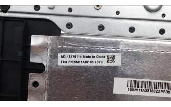 Lenovo 5M11A38188 C-Cover with keyboard, Ukraine, Black, US