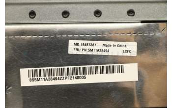 Lenovo 5M11A38494 C-Cover with keyboard, Czech Slovakian, Black, FingerPrint, UK