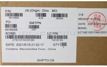 Lenovo 5M11A38530 MECH_ASM KB C UKE(PMX)PT FP UK BK