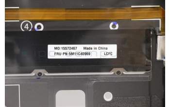 Lenovo 5M11C40969 C-Cover with keyboard, Norwegian, Grey, WLAN, UK