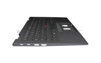 5M11C40999 original Lenovo keyboard incl. topcase DE (german) grey/grey with backlight and mouse-stick