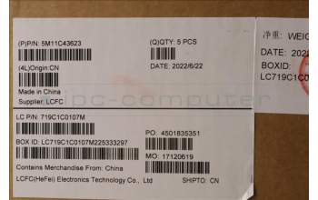 Lenovo 5M11C43623 MECH_ASM KB C THAI BKLT(PMX)PT US BK