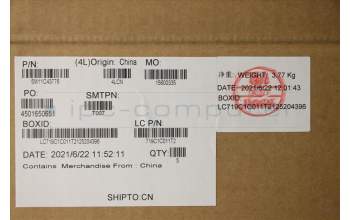 Lenovo 5M11C43776 MECH_ASM KB C GRE BKLT(PMX)PT FP US BK