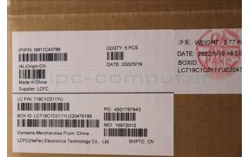 Lenovo 5M11C43788 MECH_ASM KB C NOR BKLT(PMX)PT FP UK BK