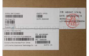 Lenovo 5M11C43831 MECH_ASM KB C TC BKLT(TSG)PT FP US BK