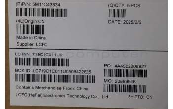 Lenovo 5M11C43834 MECH_ASM KB C THAI BKLT(TSG)PT FP US BK