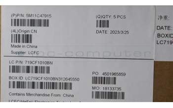 Lenovo 5M11C47915 MECH_ASM KBD W/C FRA BKLT(TRA) UK BK